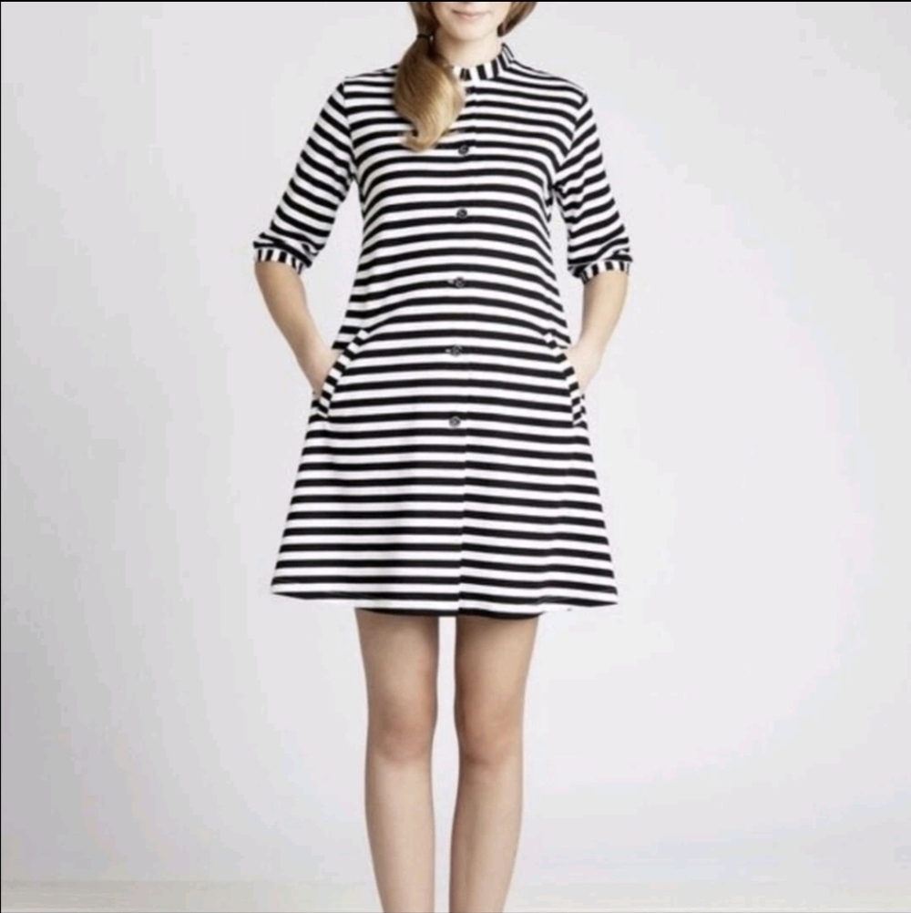 Marimekko Monochrome Striped Dress - Picture 1 of 5